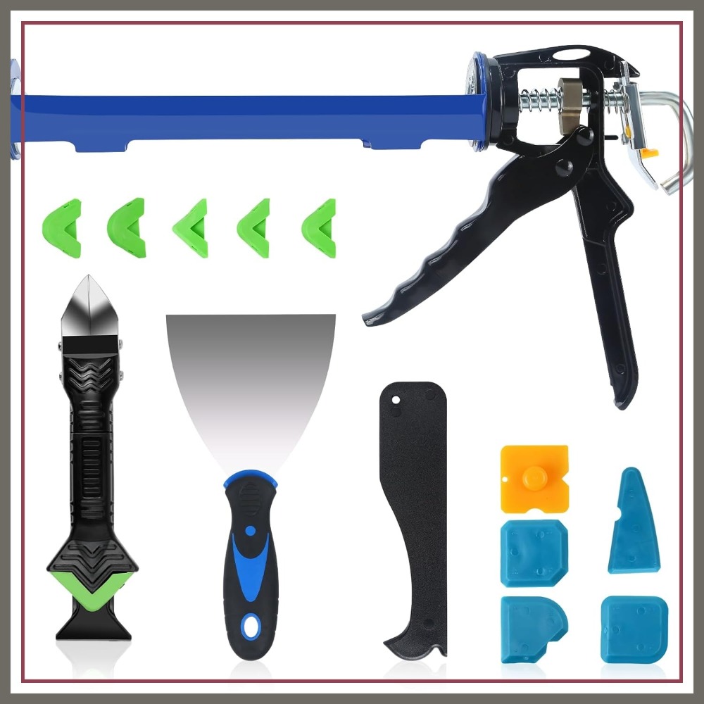 Bathroom Caulk Siliconized - Caulk Gun Kit, Smooth Silicone Caulking