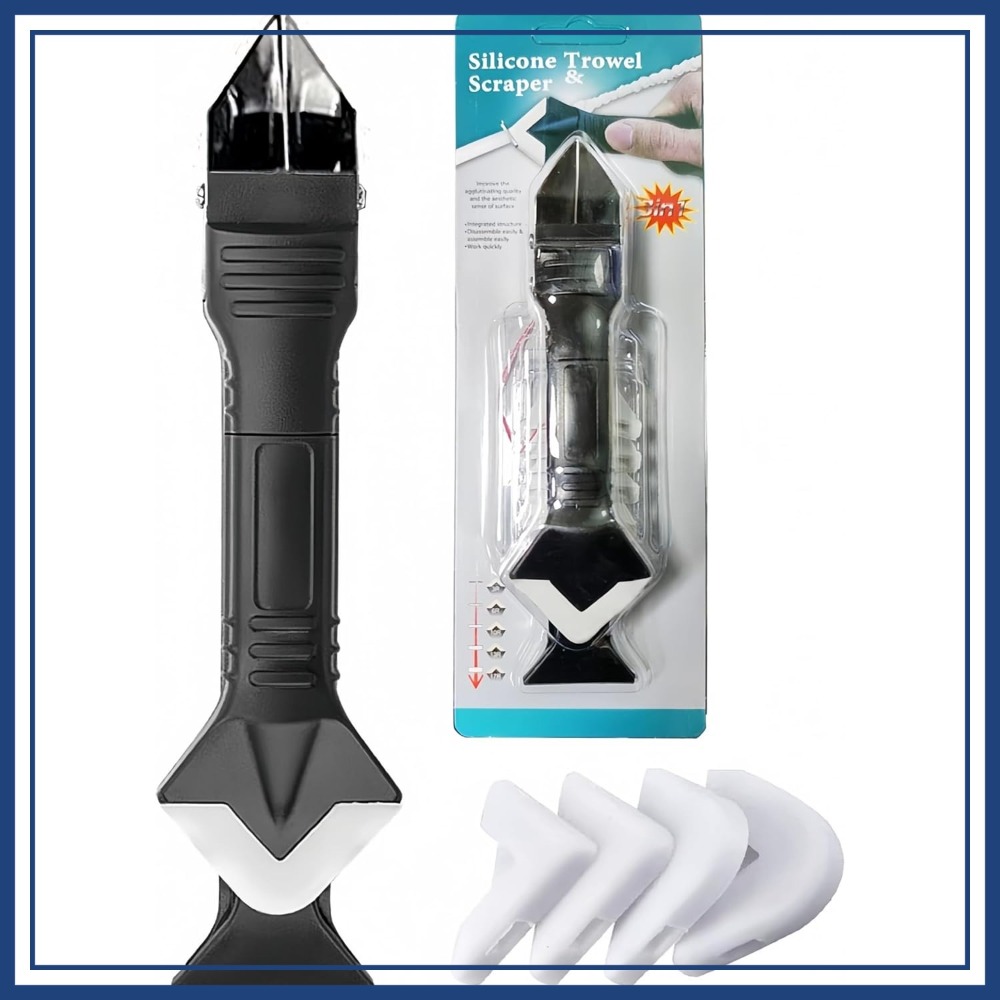 Bathroom Caulk Siliconized - 3-in-1 Silicone Caulking Tool, Stainless Steel