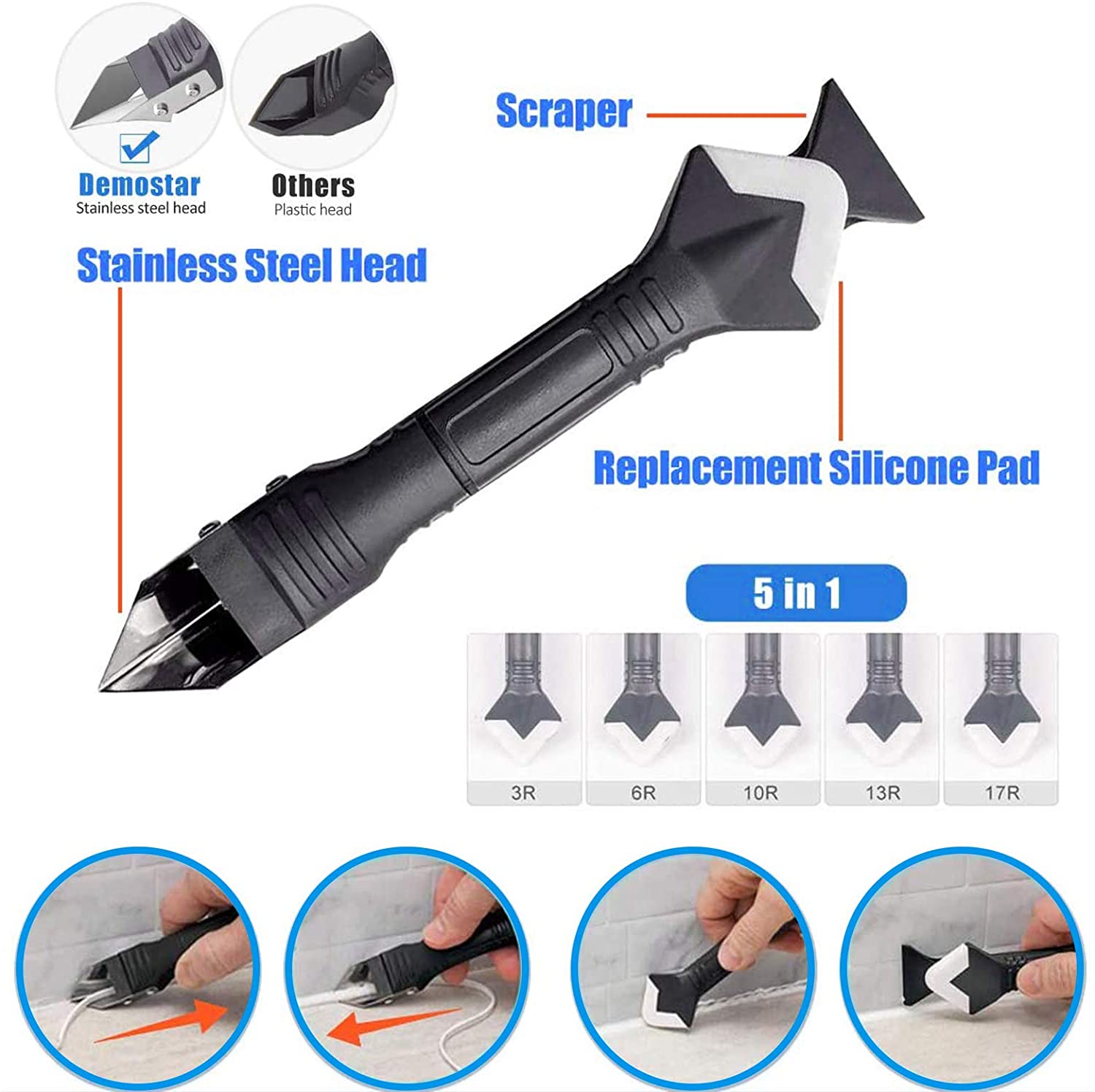 5 in 1 Silicone Caulking Tools - Bathroom Caulk Siliconized 리뷰 및 가격
