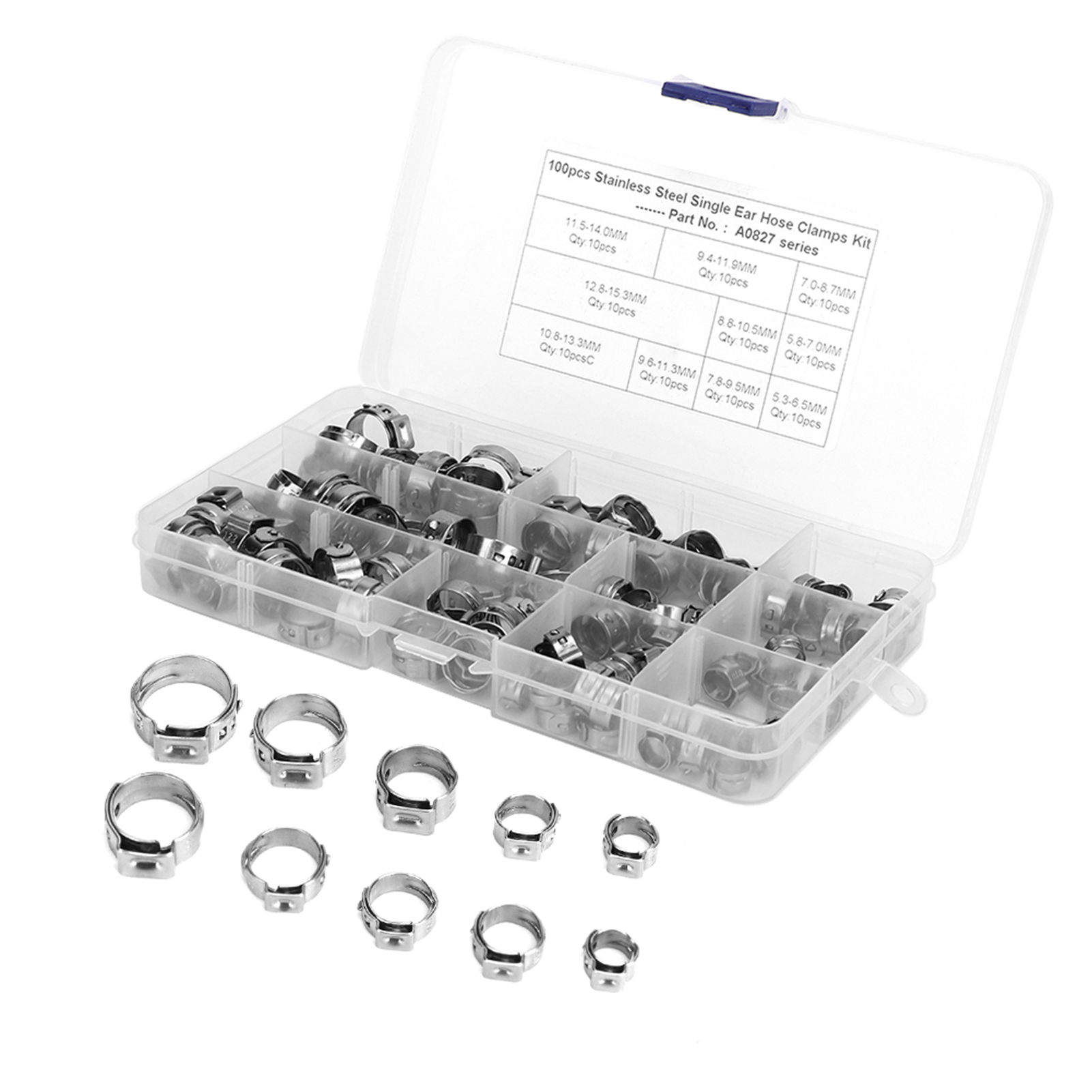 100pcs Hose Clamp Single Ear C - Hose Clamp Assorted 리뷰 및 가격